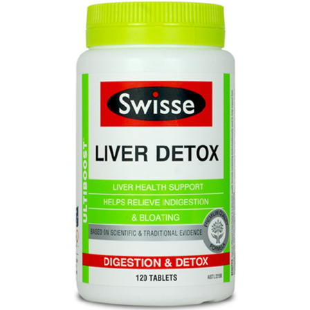 Swisse Liver Detox肝脏清毒片护肝片120粒改善脂肪肝 喝酒解酒